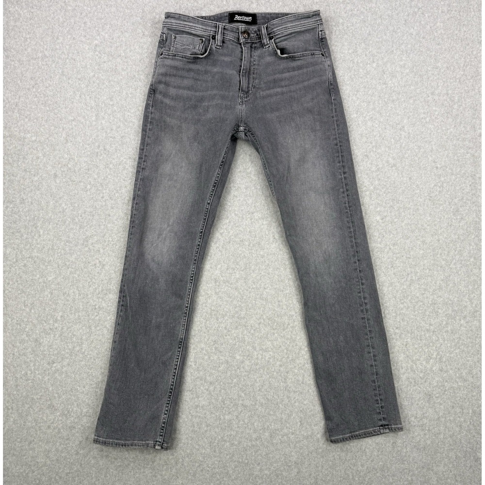 Revtown Jeans Mens 30x30‎ Gray Sharp Slim Straight Stretch 5 Pocket Decade Denim